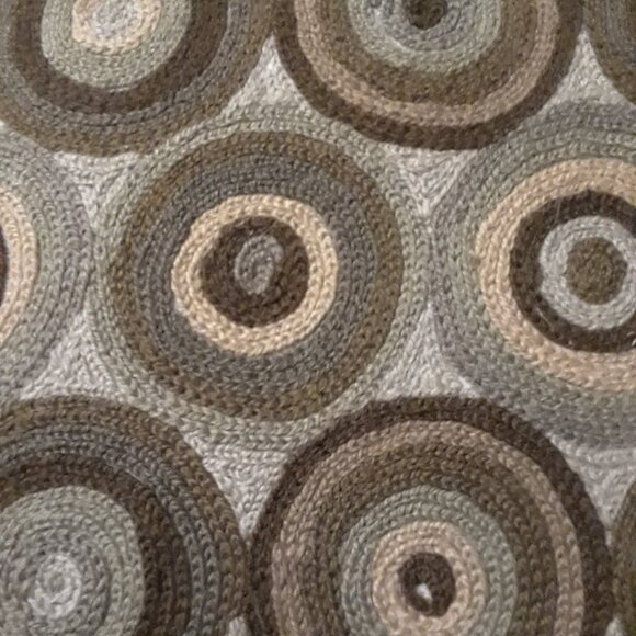 Crate & Barrel Large Circle Stitch Pillow (with Feather/Down insert) - 20 x 20 - Picture 4 of 8